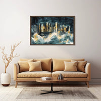 Cityscape Amidst the Storm Poster