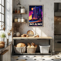 Miami Skyline at Sunset Poster