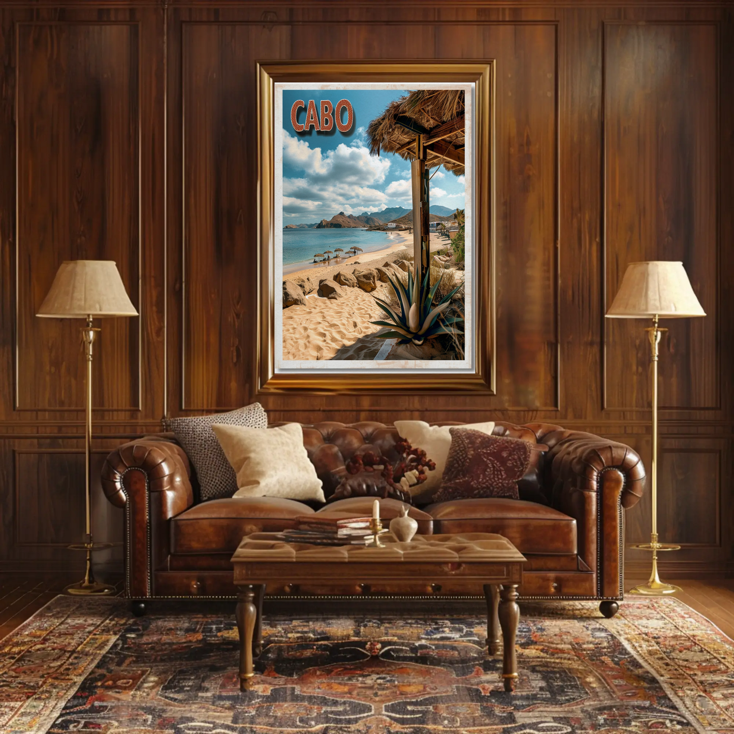 Cabo Paradise Beach Realistic Travel Poster