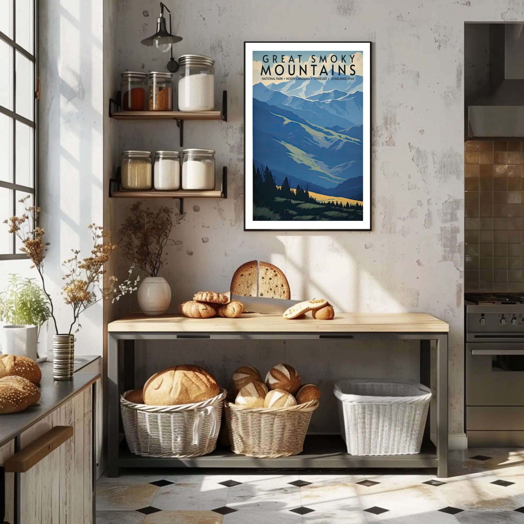 Great Smoky Mountains Scenic Poster Wall Art