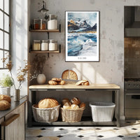 Icelandic Icy Mountains Abstract Artistic Poster PosterGoat