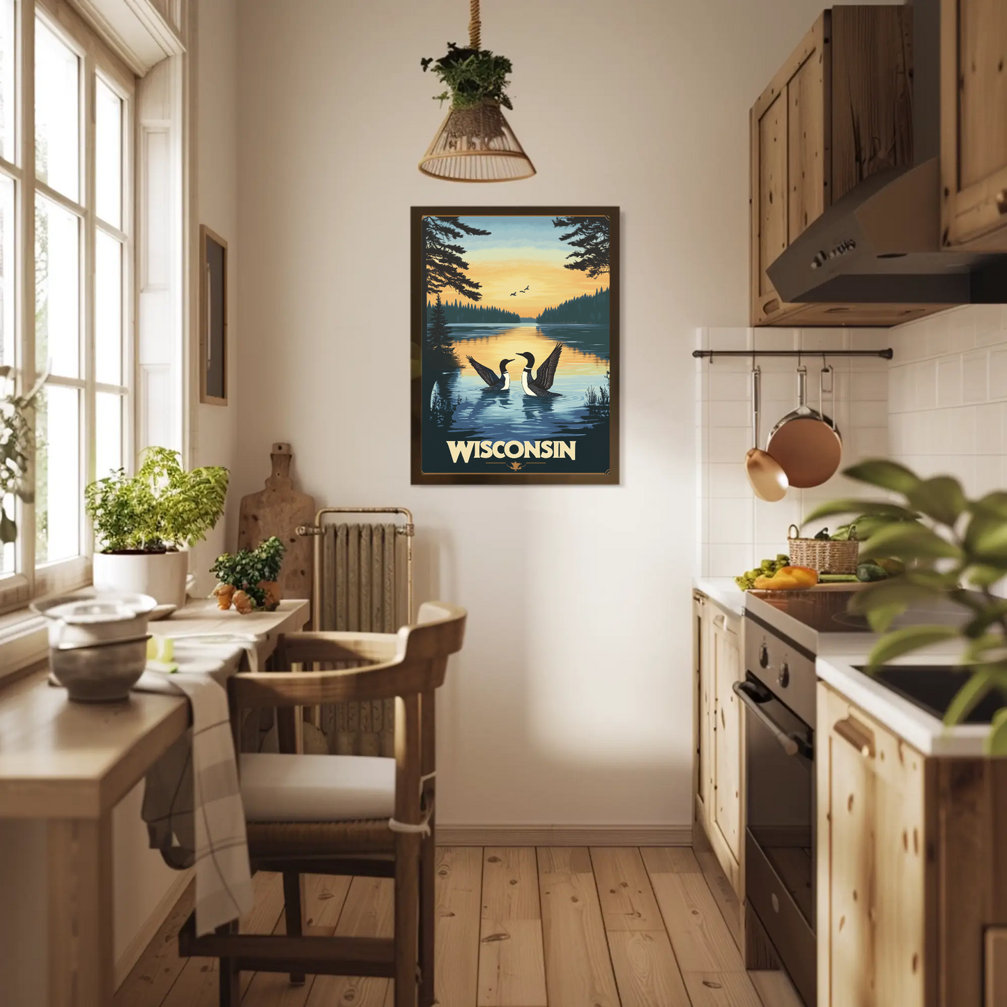Wisconsin Lake Vintage Poster