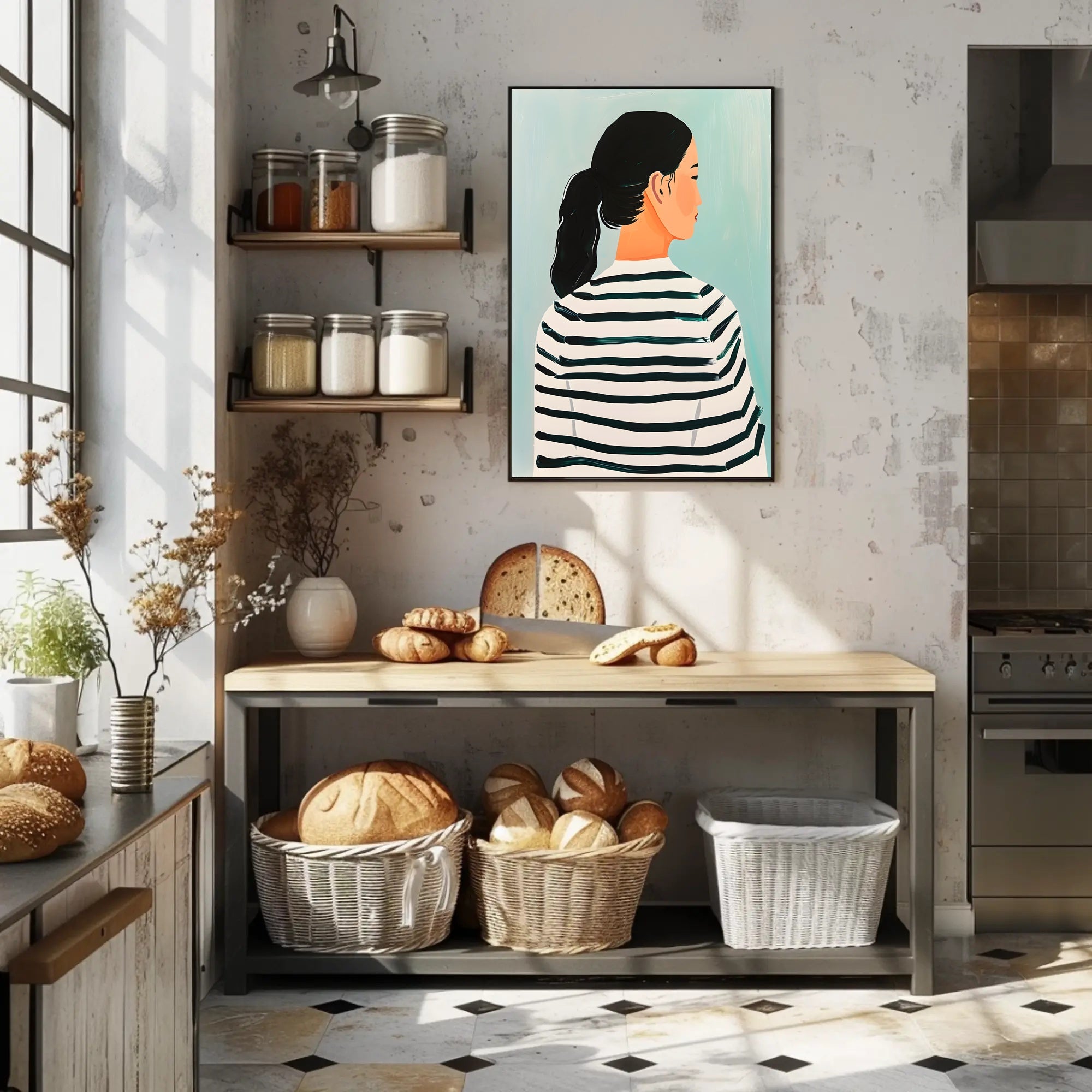 Striped Serenity Poster Modern Abstract Wall Art Print