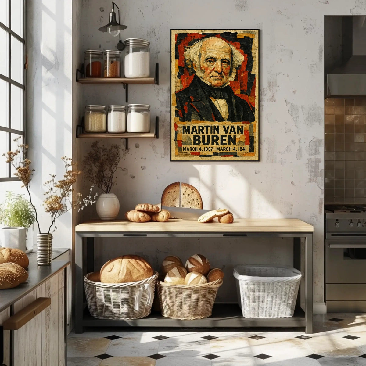 Martin Van Buren 8th President of the United States Layered paper Collage Poster