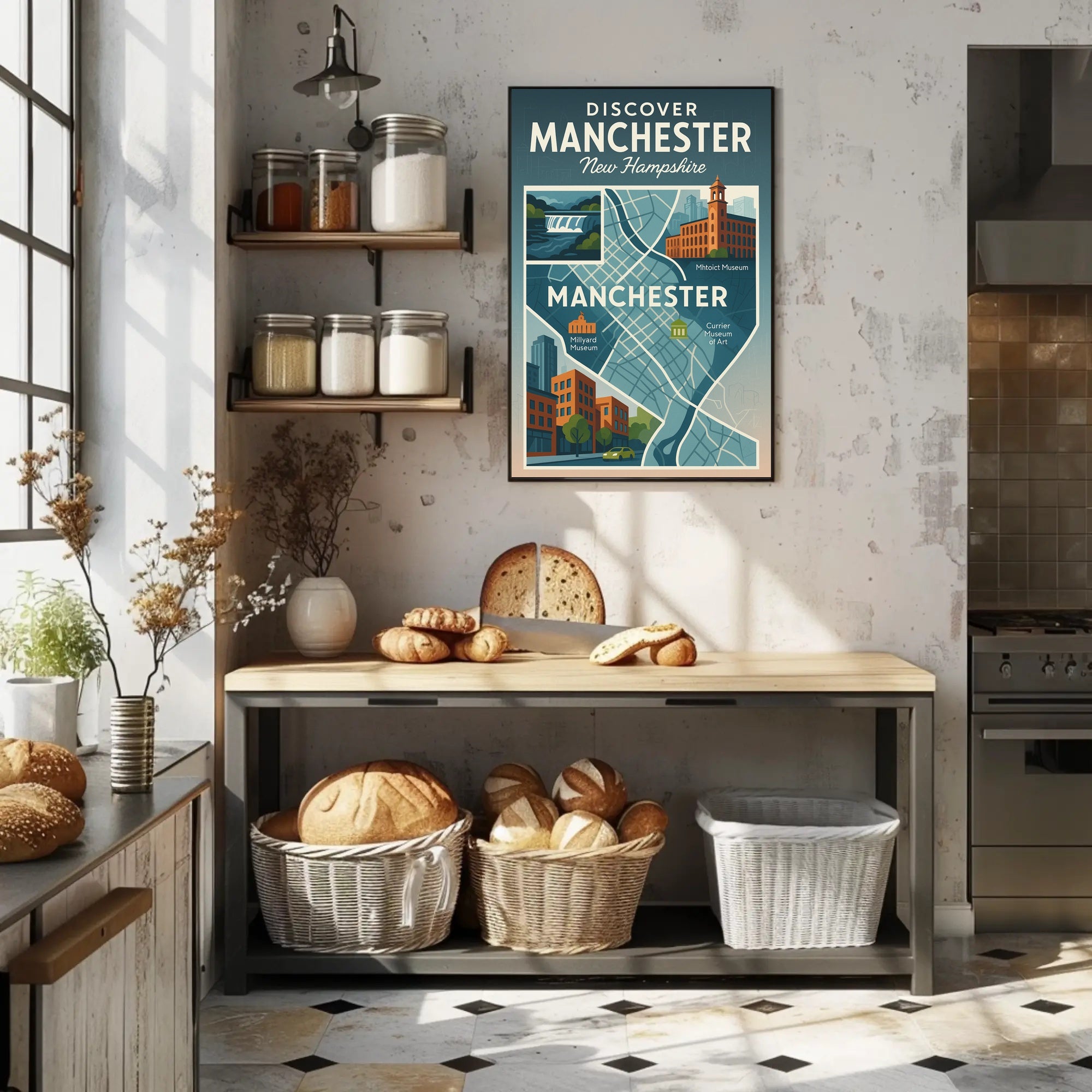 Discover Manchester, New Hampshire Poster PosterGoat