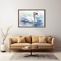 Graceful Swan in Watercolor Poster
