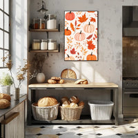 Autumn Harvest Fall Pumpkins Leaves Poster