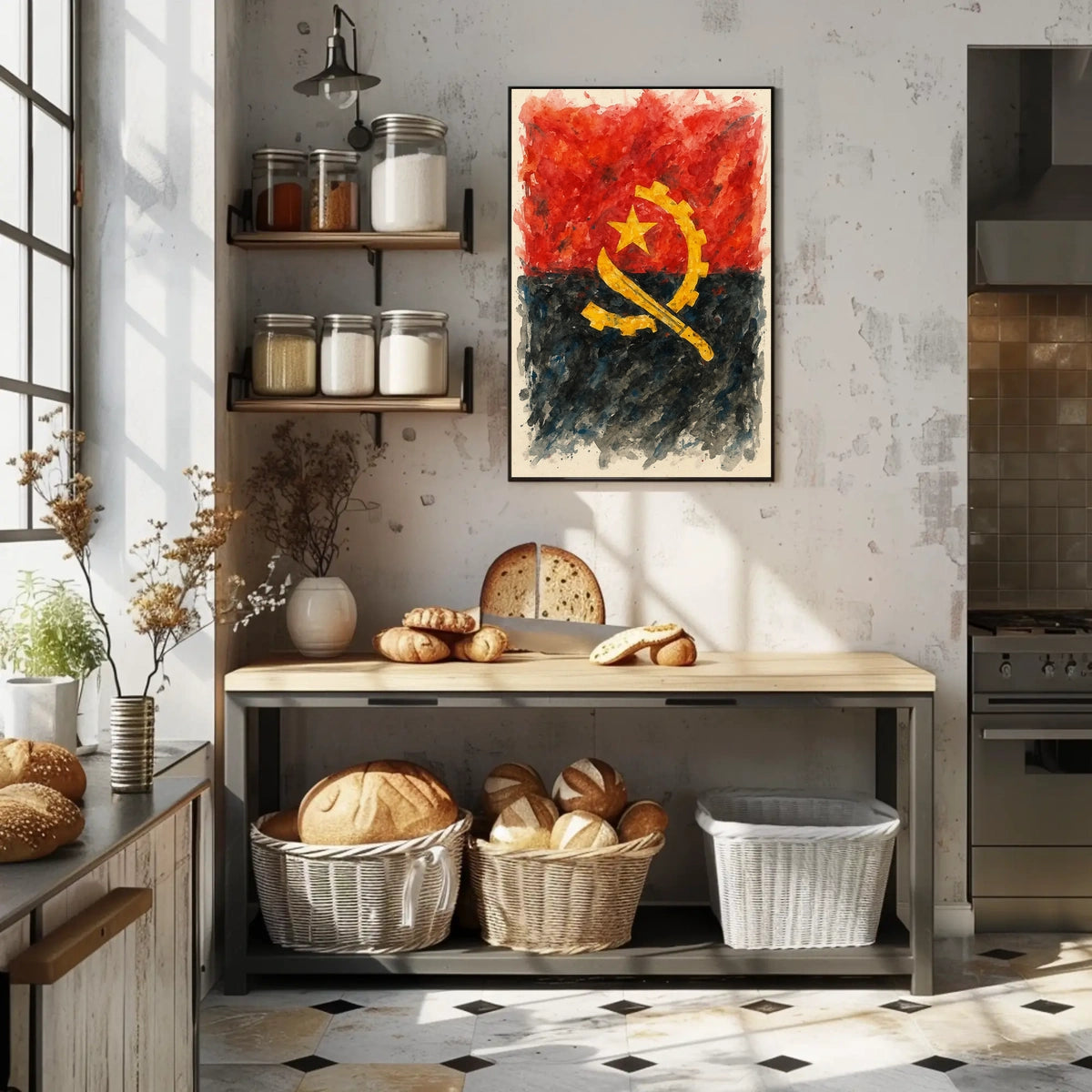 Angolan Flag Art Poster