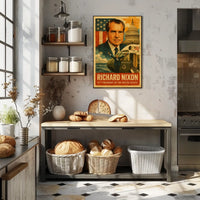 Richard Nixon 37th President of the United States Layered Digital Collage Poster