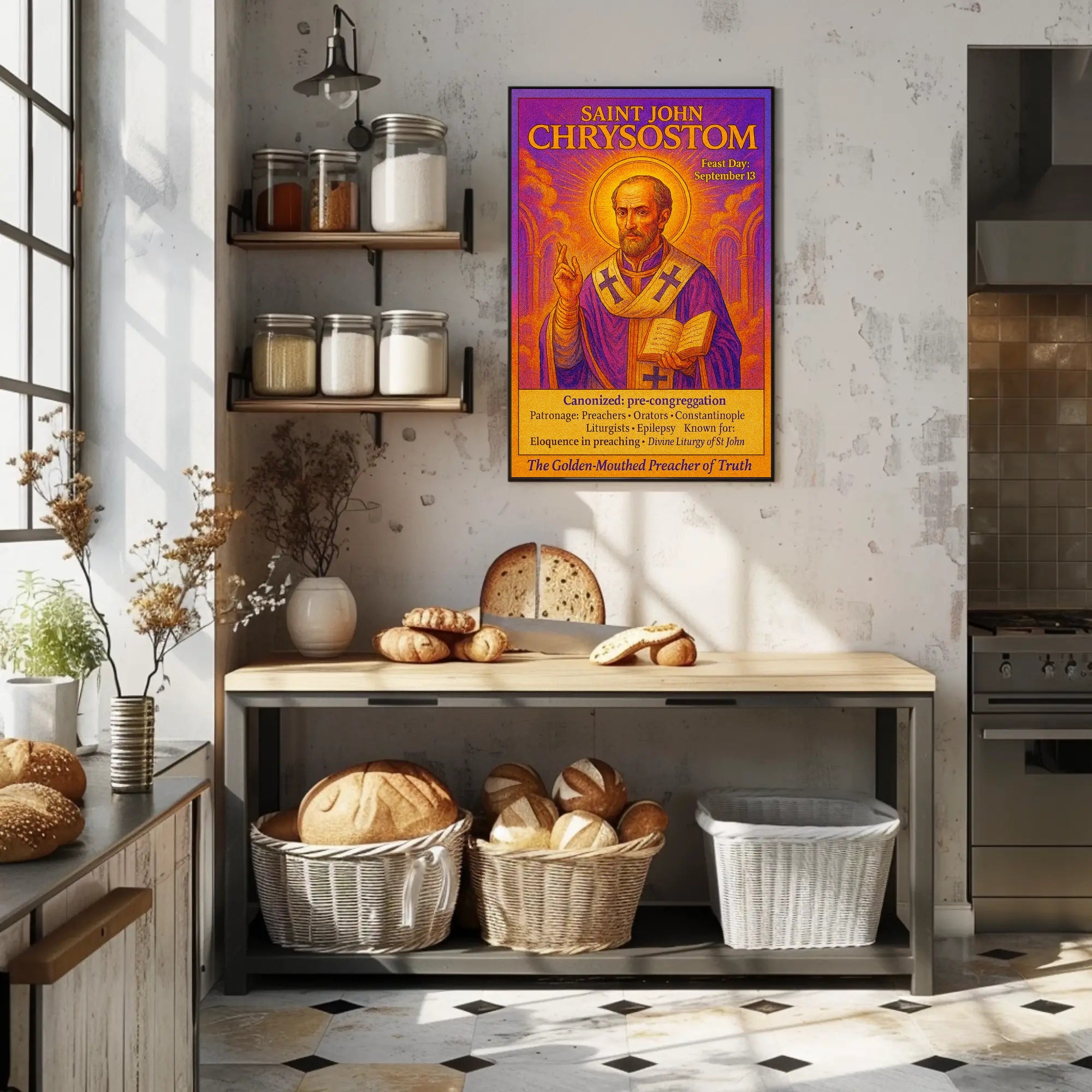 Saint John Chrysostom The Golden-Mouthed Preacher Poster PosterGoat