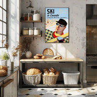 Vintage Canadian Skiing Travel Advertisement Poster PosterGoat