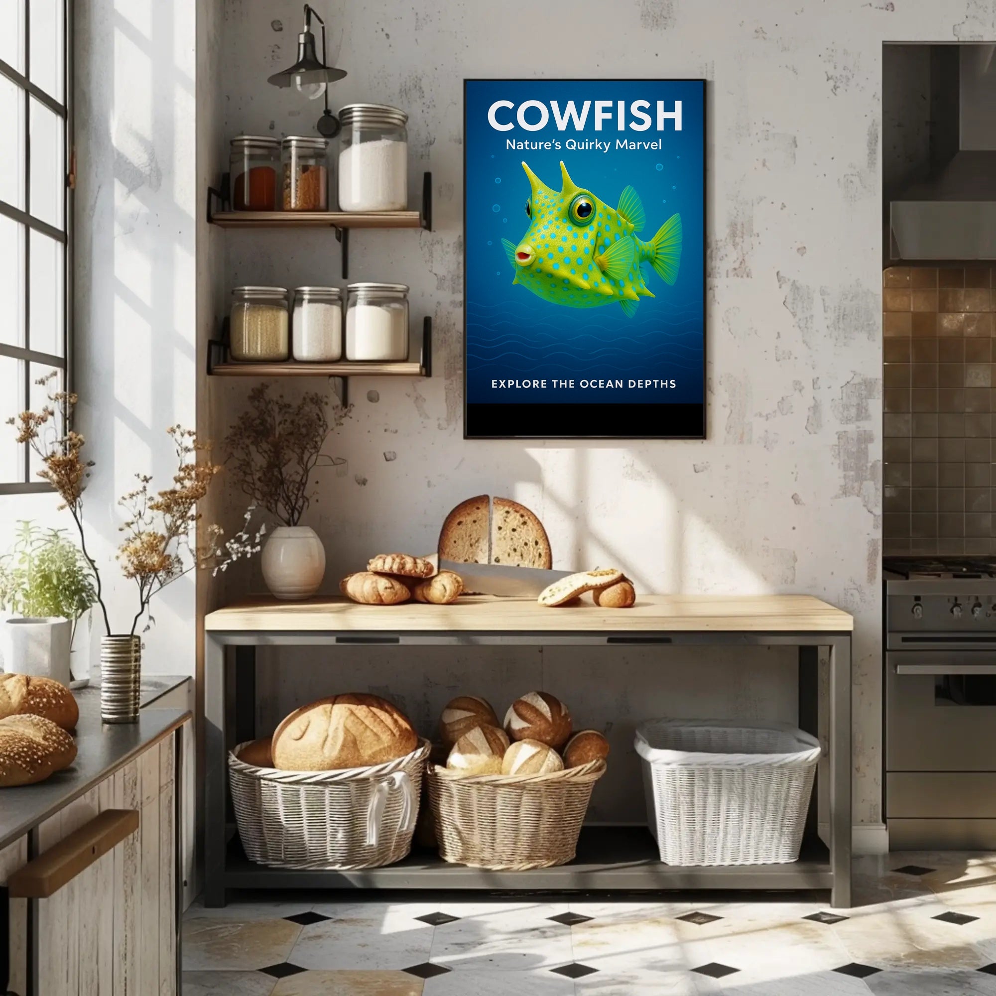 Cowfish Nature's Quirky Marvel Poster PosterGoat