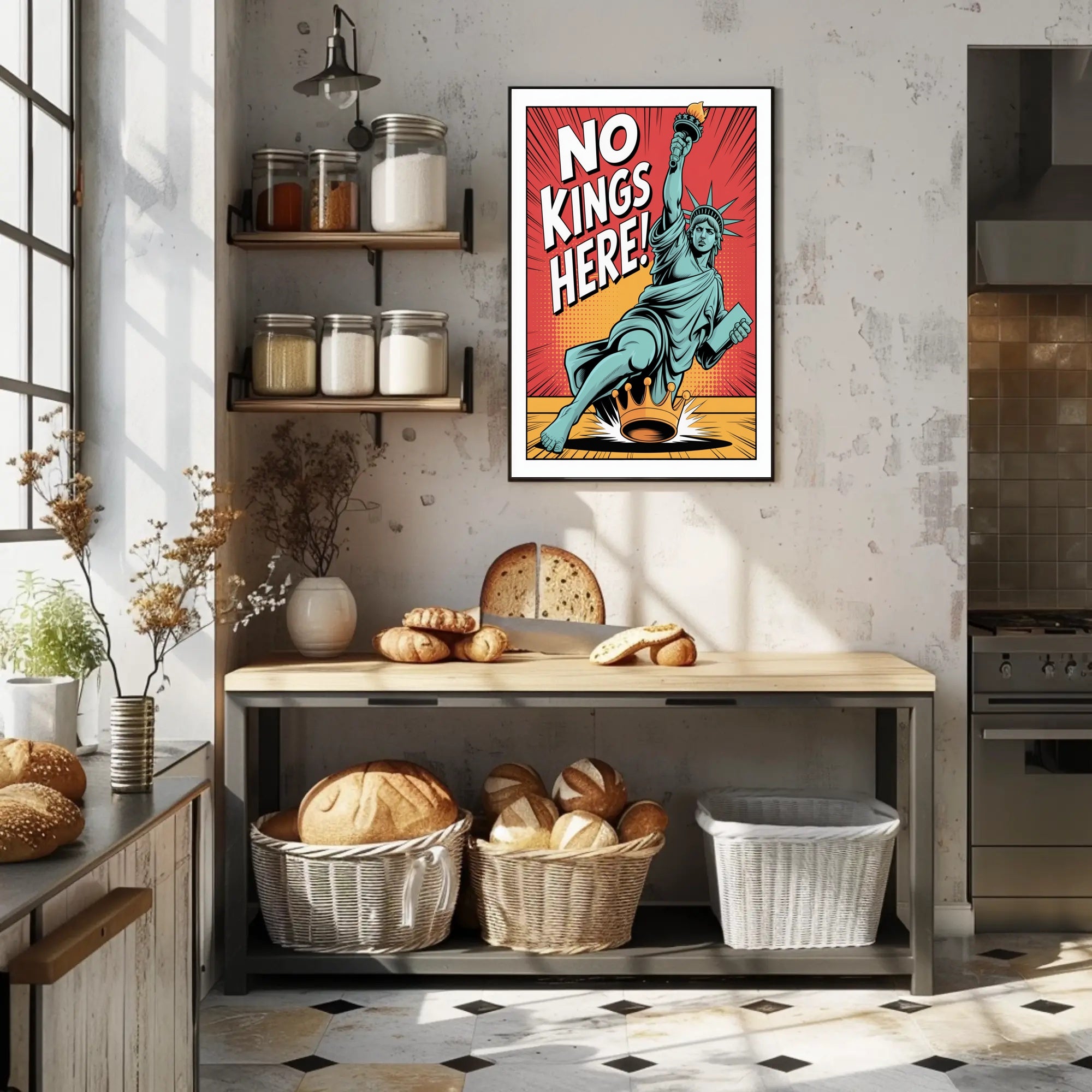 Lady Liberty Crushes Crown Political or Propaganda Poster