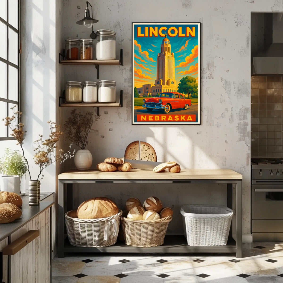Lincoln Nebraska Cityscape Scenic Wanderlust Poster