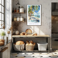 Tropical Beach Paradise in Watercolor Travel Poster PosterGoat