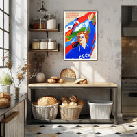 Soviet Athlete Triumph Vintage Sports Propaganda Poster