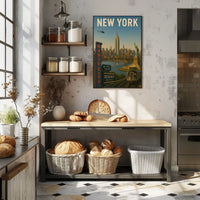 New York City Skyline Cityscape Poster Modern Wall Art
