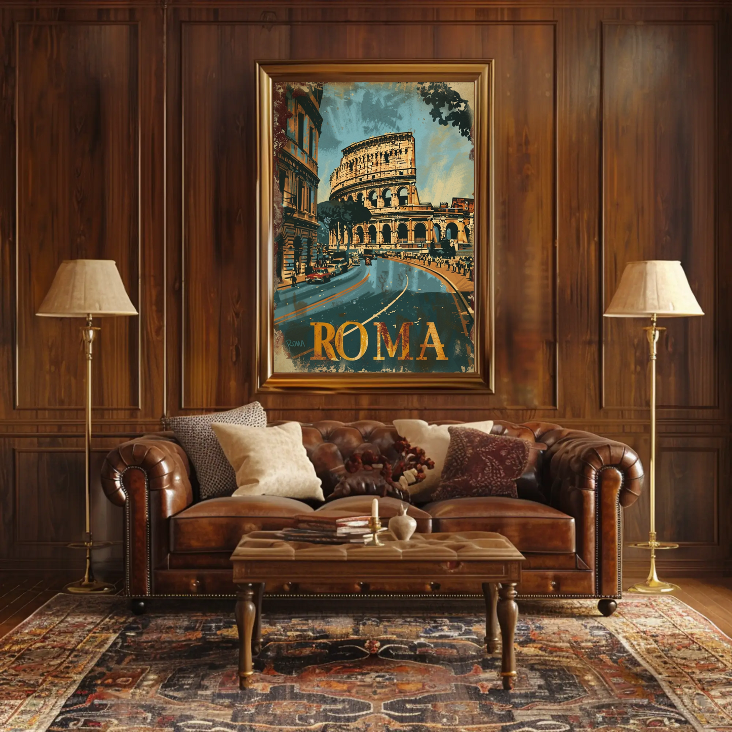 Rome Colosseum Vintage Italy Travel Poster