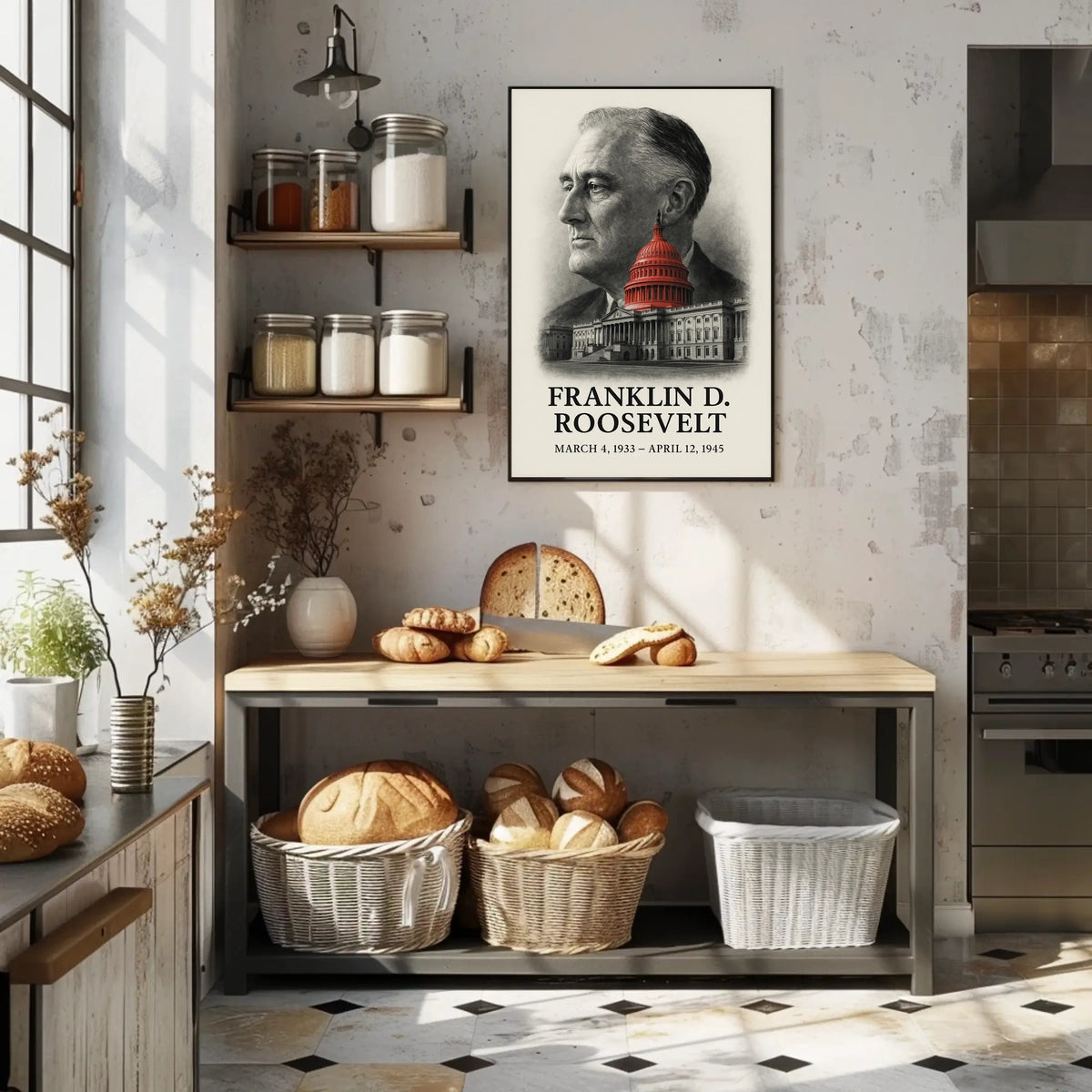 Franklin D. Roosevelt 32nd President of the United States Reflections Poster