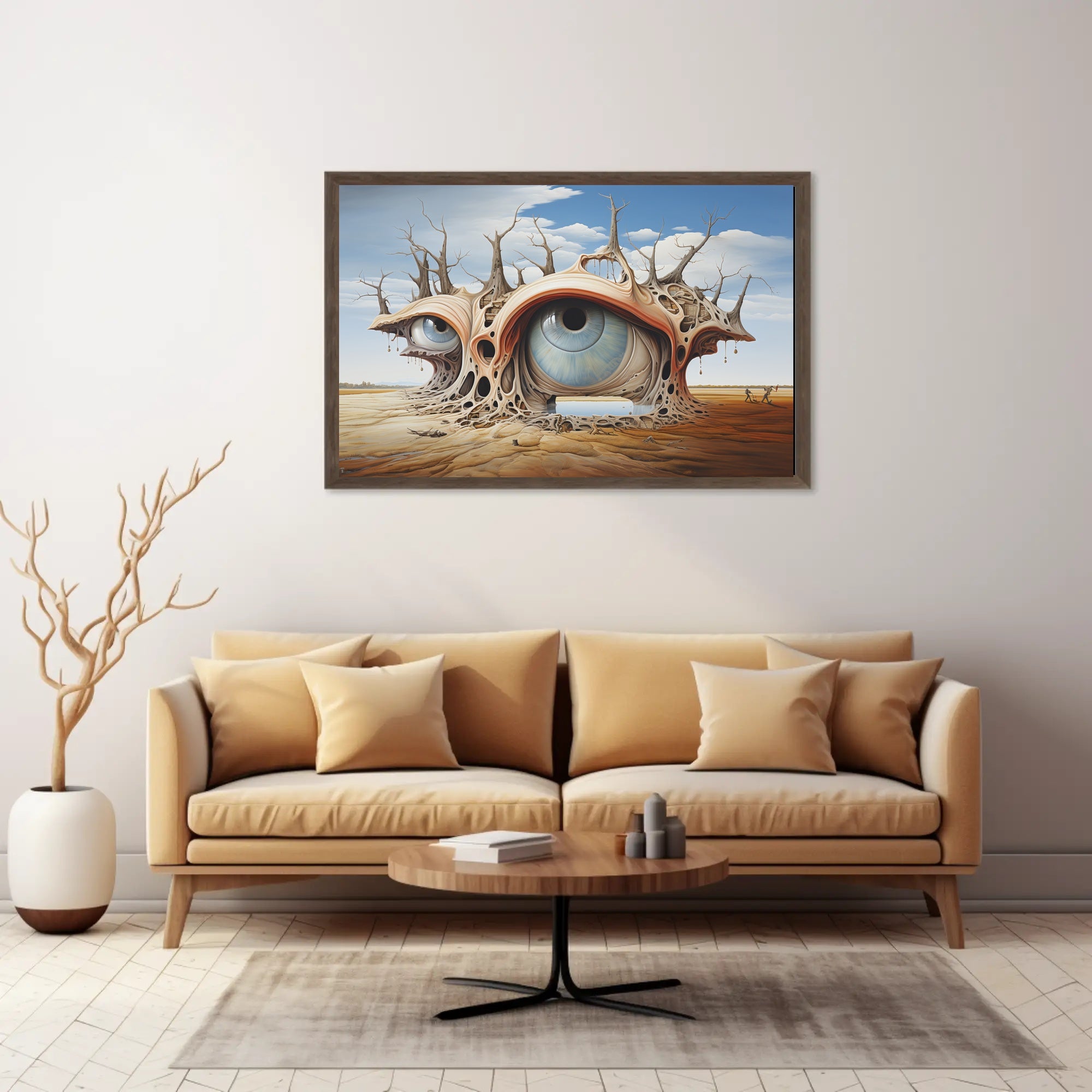 Surreal Desert Eye Art in Artistic Poster