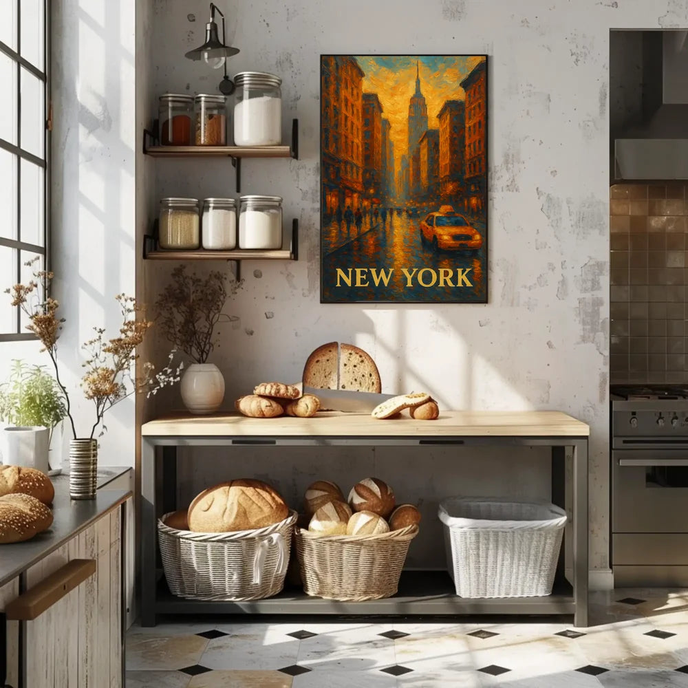 Digital New York Skyline Poster Museum Quality Urban Decor