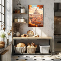 Rome's Iconic Autumn Cityscape Art Poster