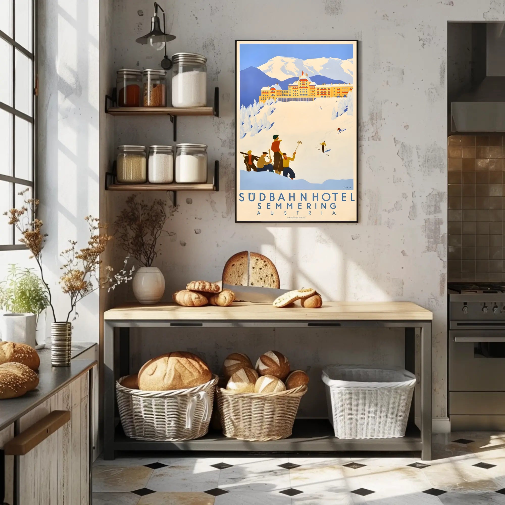 Semmering Ski Adventure Vintage Travel Poster PosterGoat