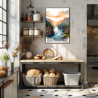 New River Gorge Watercolor Wall Art Poster