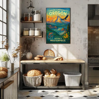 Oregon Poster Vibrant Landscape For Nature Adventurers