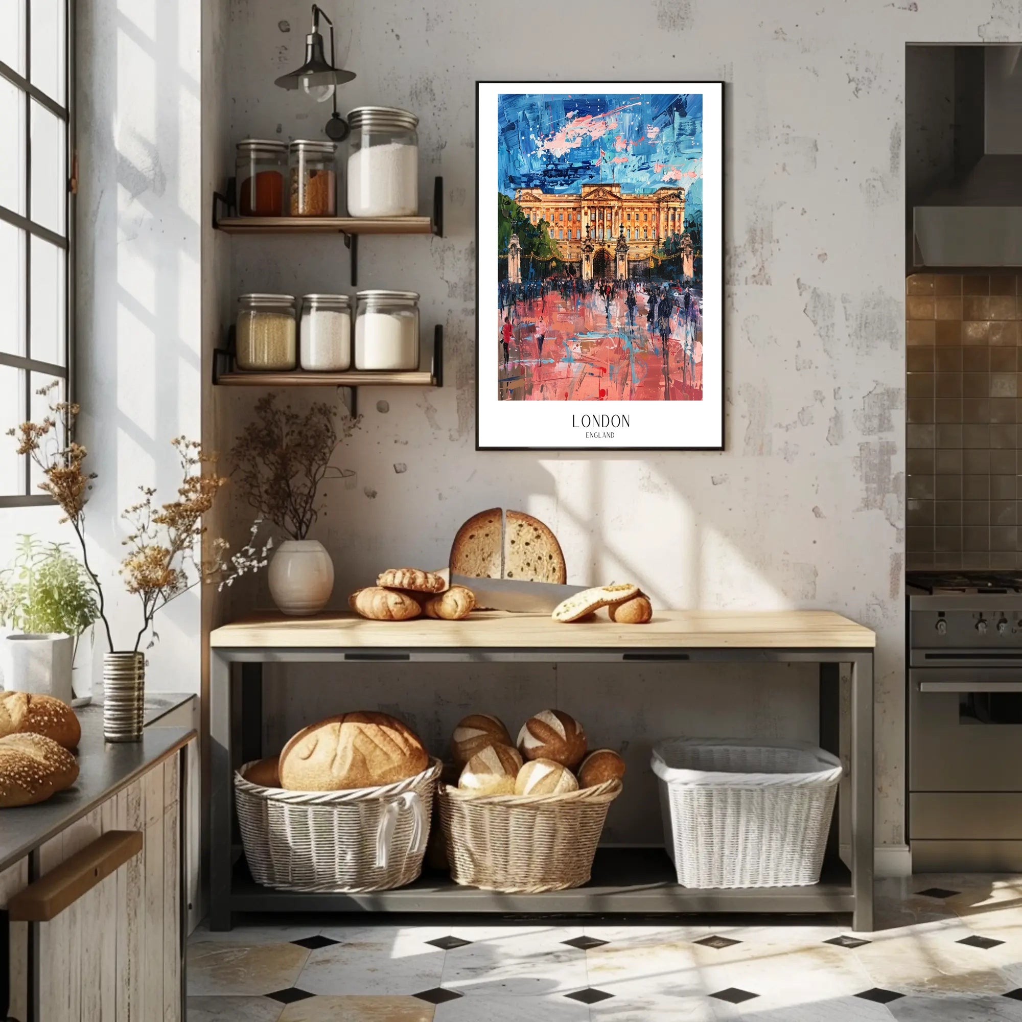 Buckingham Palace Impressionist Art in Vibrant Colors Poster PosterGoat