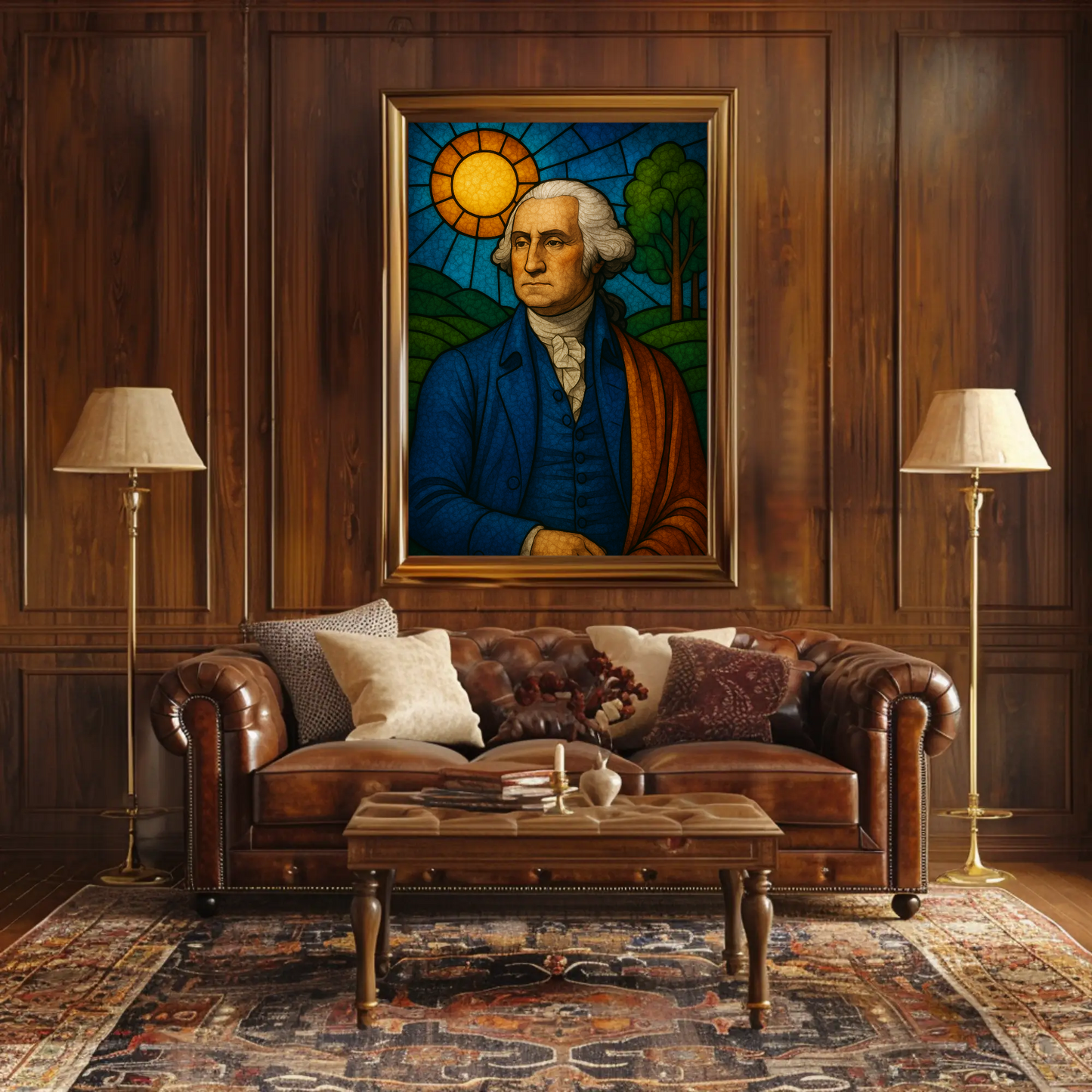 George Washington Stained Glass Tribute Poster