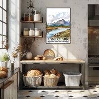 Lake Clark Watercolor Wall Art Poster