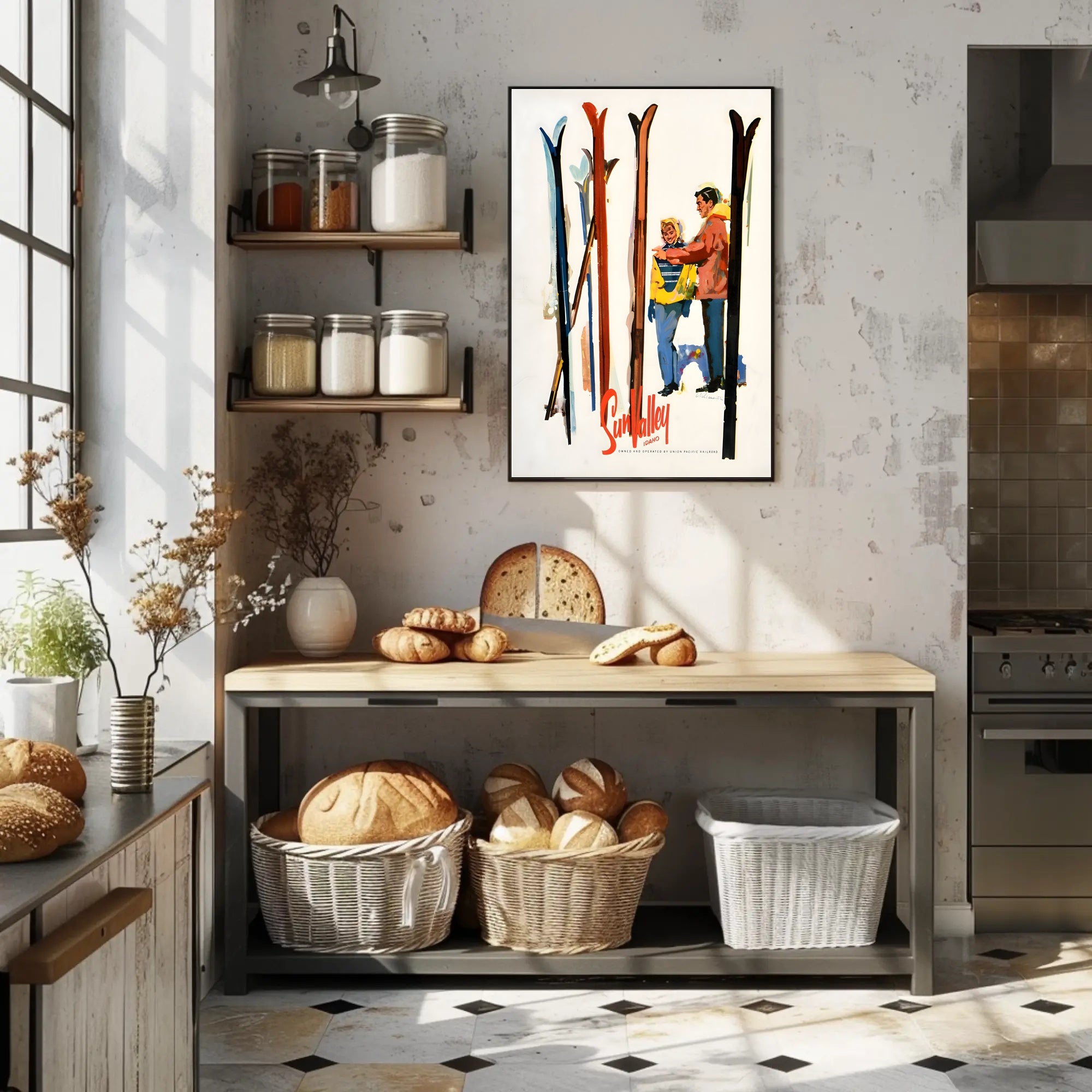 Vintage Ski Adventure in Sun Valley Travel Poster PosterGoat