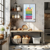 Rainbow Celebration Cake Poster