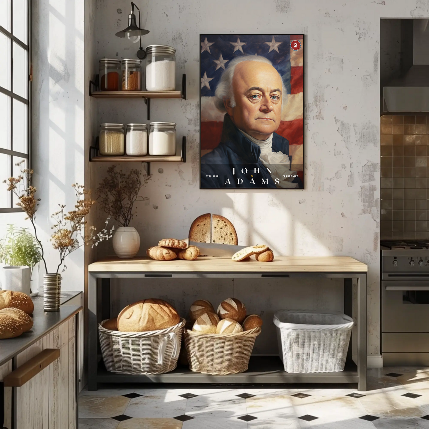 John Adams 2nd President Of The United States Portrait