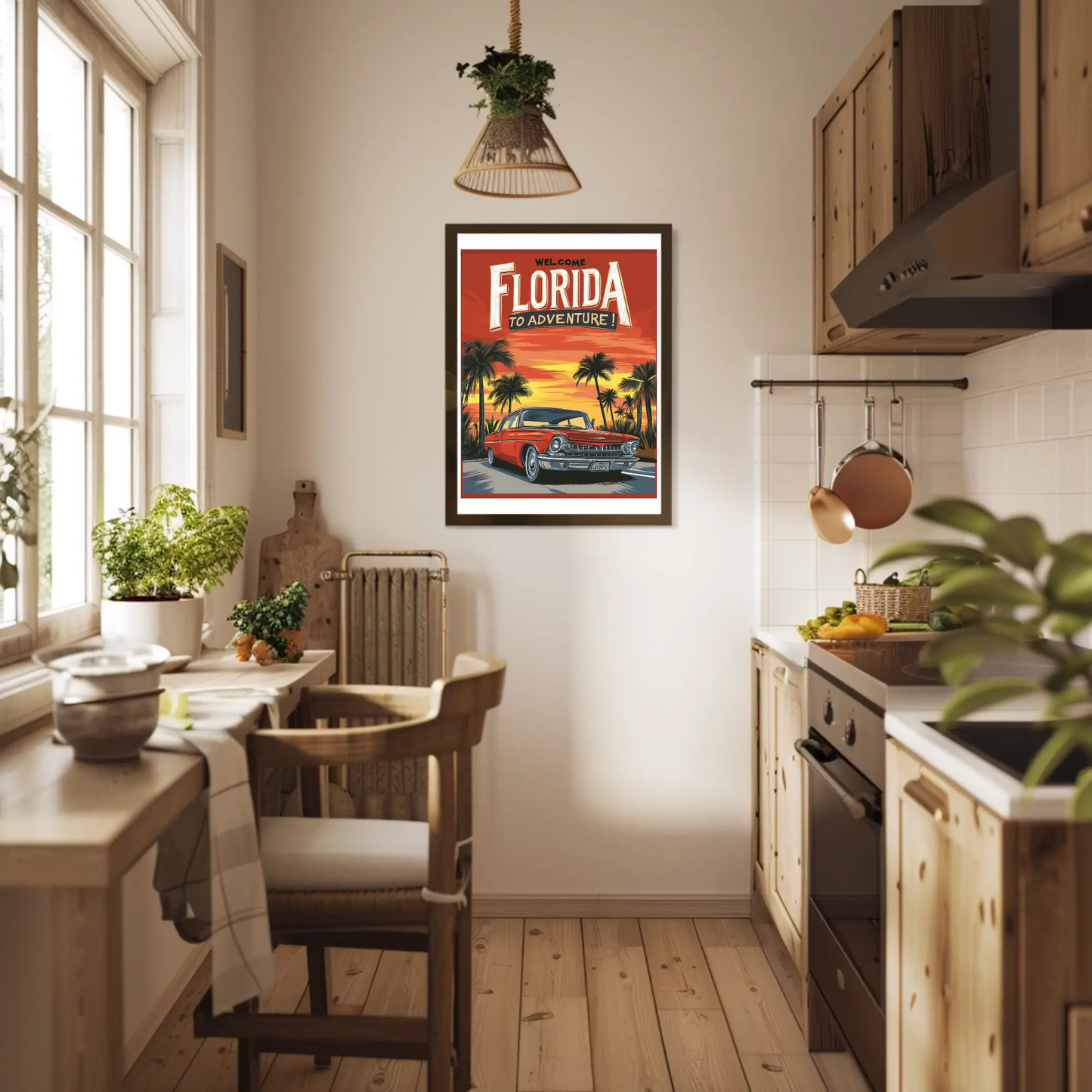 Florida Sunset Adventure Vintage Travel Poster