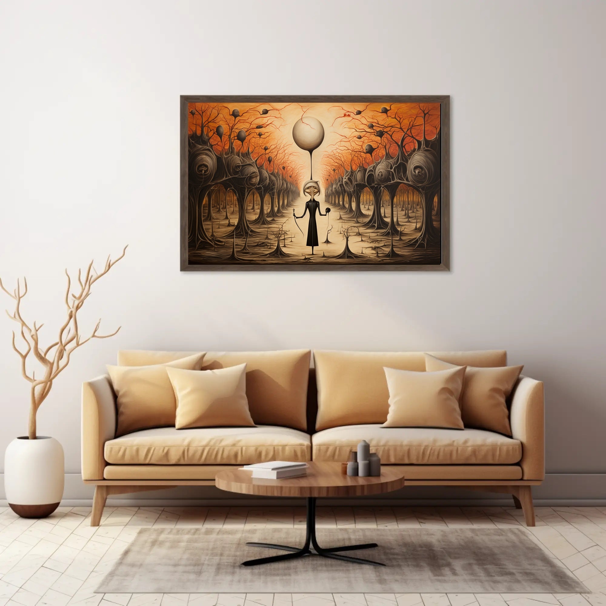 Mysterious Forest Guardian in Surreal Dusk Fantasy Poster