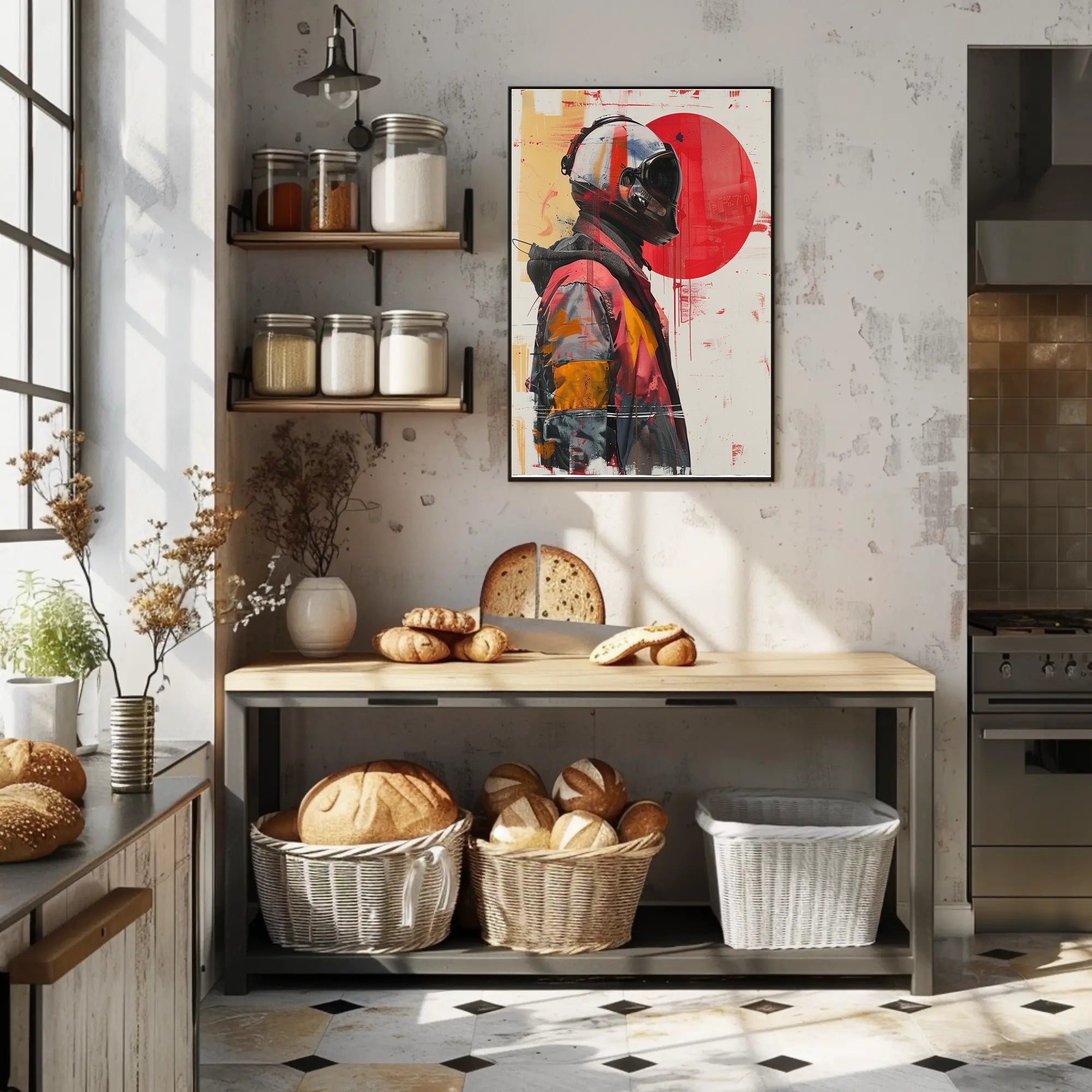 Astronaut In Abstract Art Print Poster For Home Decor PosterGoat