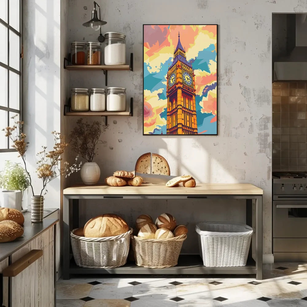Big Ben Pop Art Poster: Vibrant London Icon