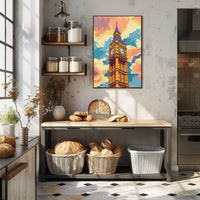 Big Ben Pop Art Poster: Vibrant London Icon
