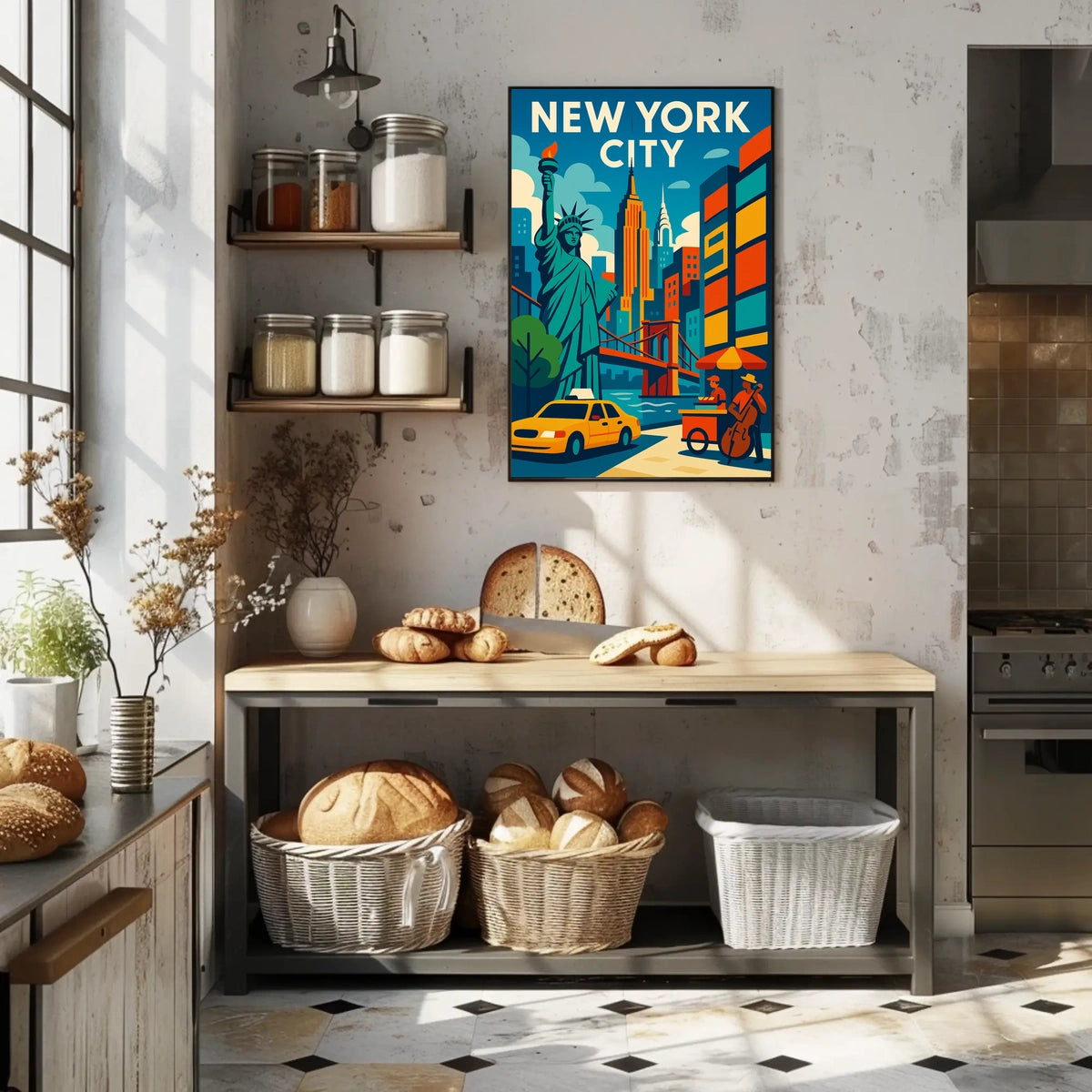 New York City Poster Vibrant Cityscape For Home Decor