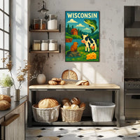 Classic Wisconsin Wildlife Agriculture Poster