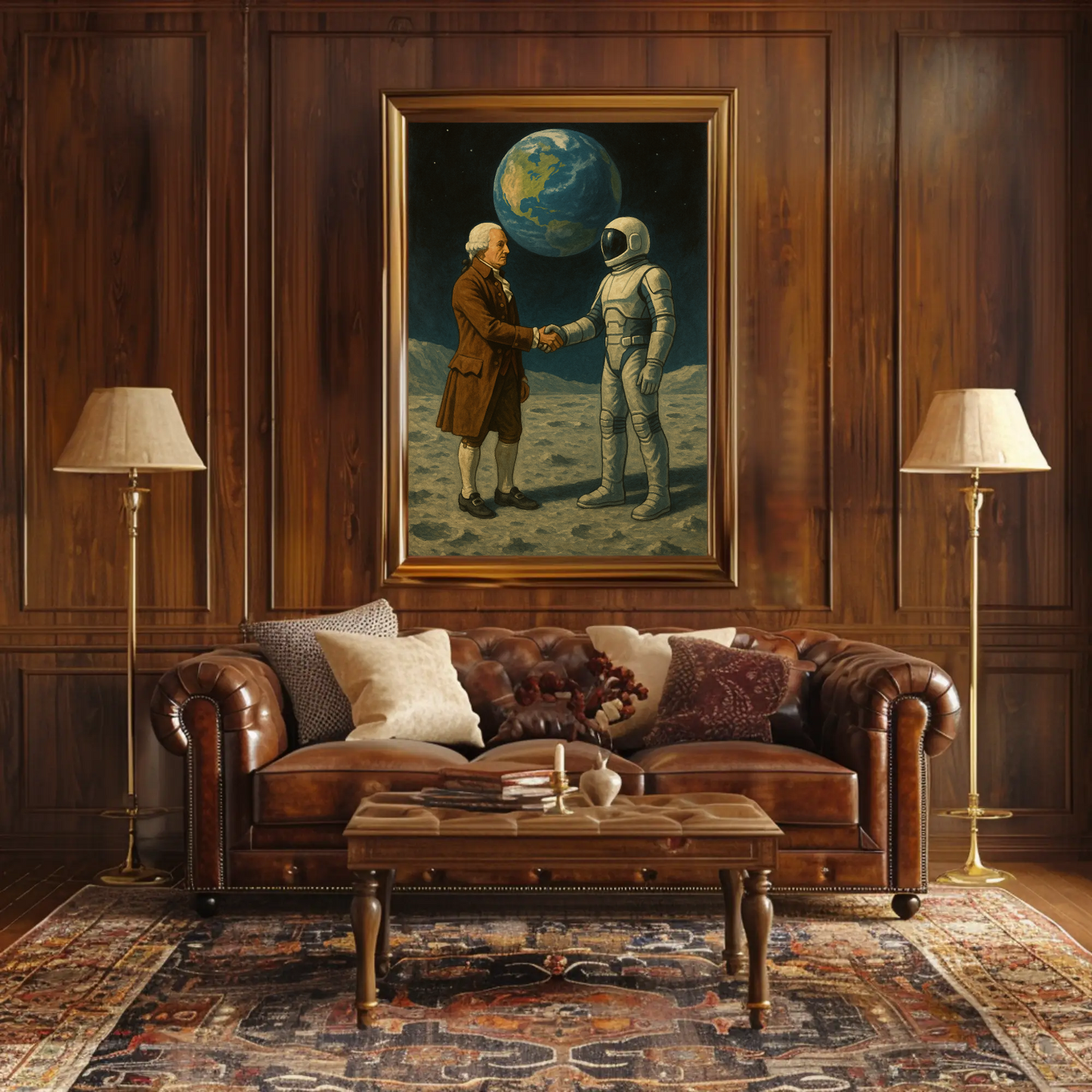 George Washington Meets Astronaut Vintage Poster