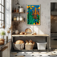 New York City Skyline Poster Modern Urban Wall Art