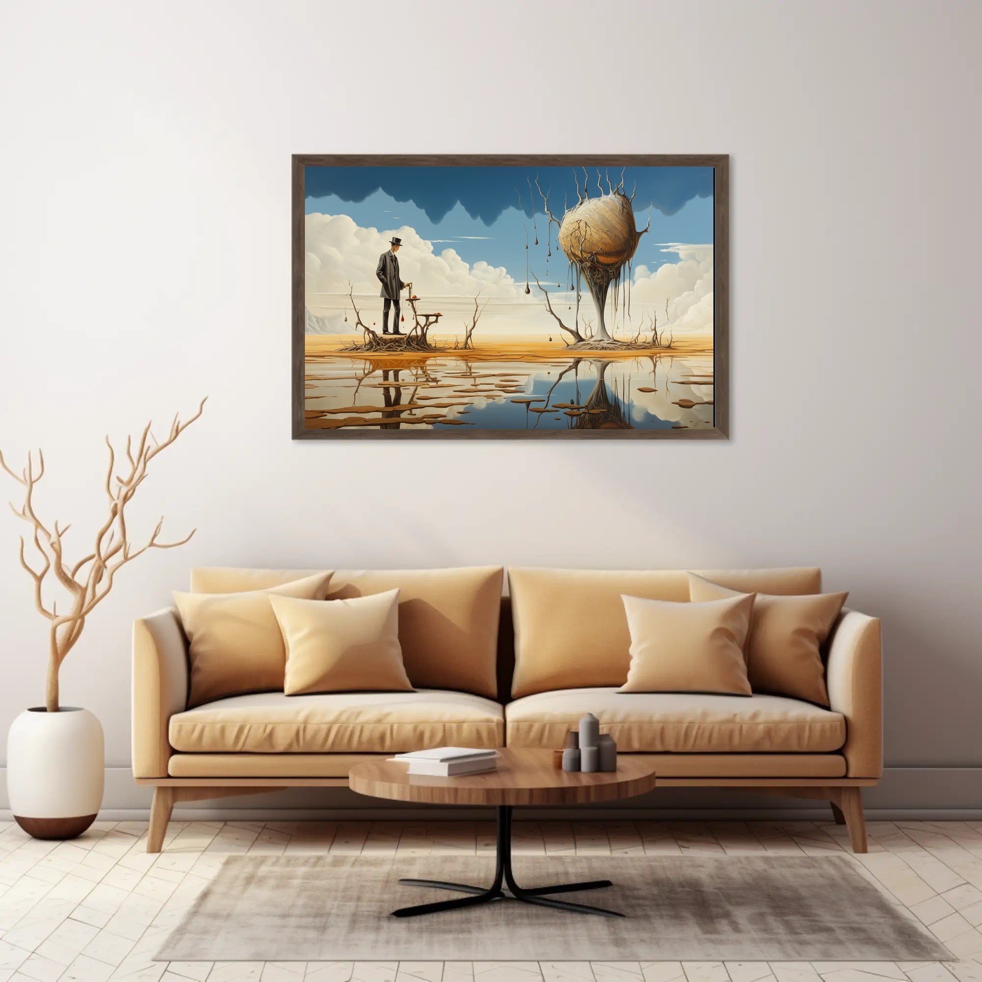 Surreal Dreamscape with Mysterious Island Artistic Poster