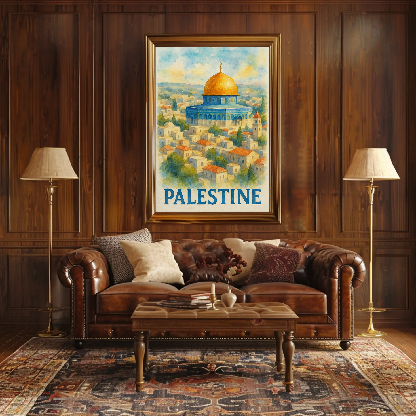 Palestine Dome Over Hills Travel Poster