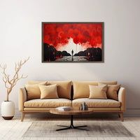 Surreal Silhouette in Red and Black Abstract or Artistic Poster