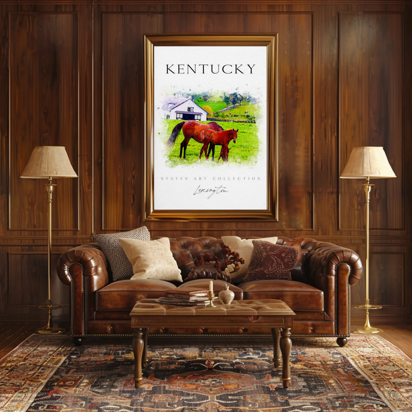 Kentucky Horse Farm Lexington Pastoral Scene Poster