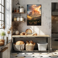 Guadalupe Mountains Travel Poster Vintage Sunset