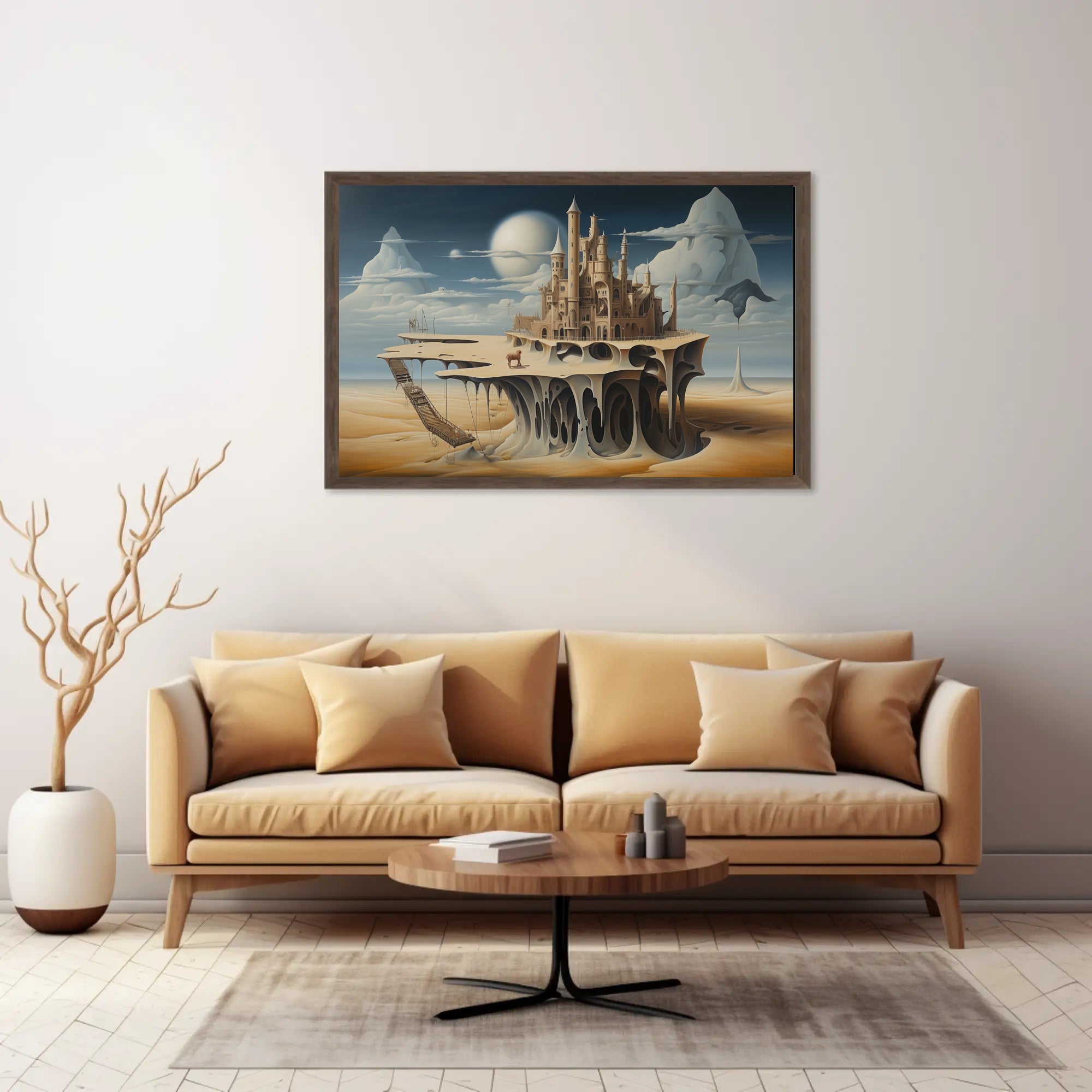 Surreal Castle on Floating Island Fantasy Poster